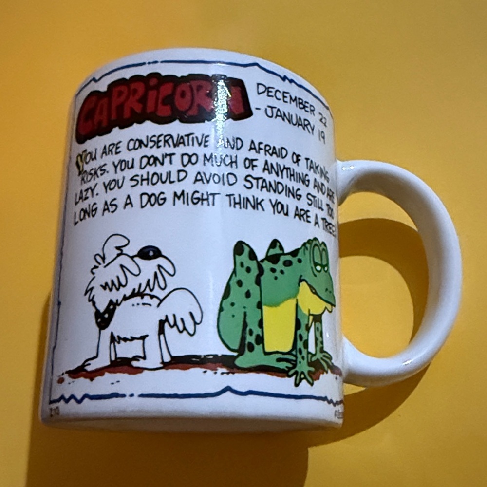 Capricorn Astrology Zodiac Sign Coffee Cup vintage Contenova